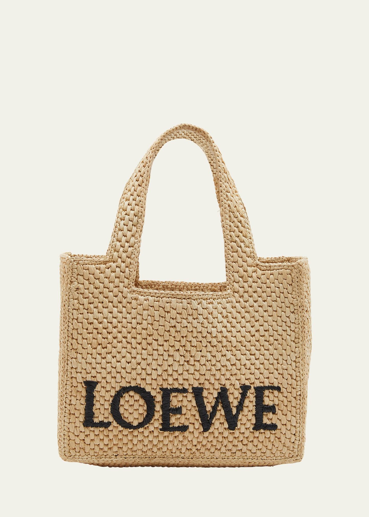 x paula’s ibiza font logo small tote bag in raffia