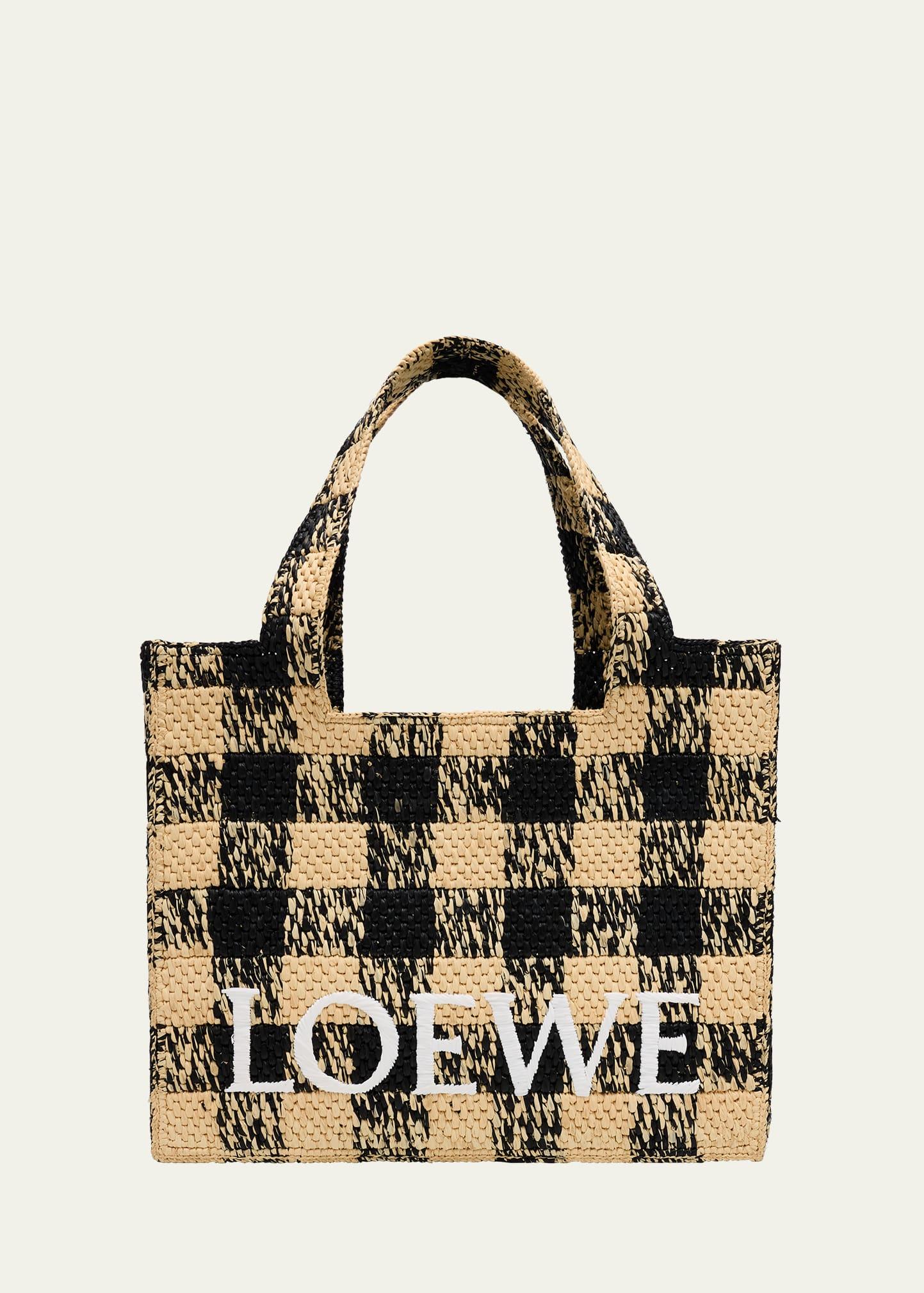 x paula’s ibiza large tote bag in gingham raffia