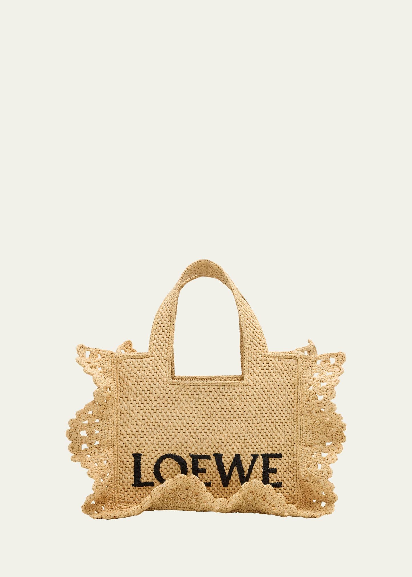 x paula’s ibiza small ruffled tote bag in raffia