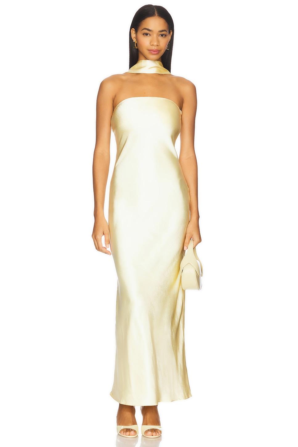 x revolve angelina neck tie maxi dress