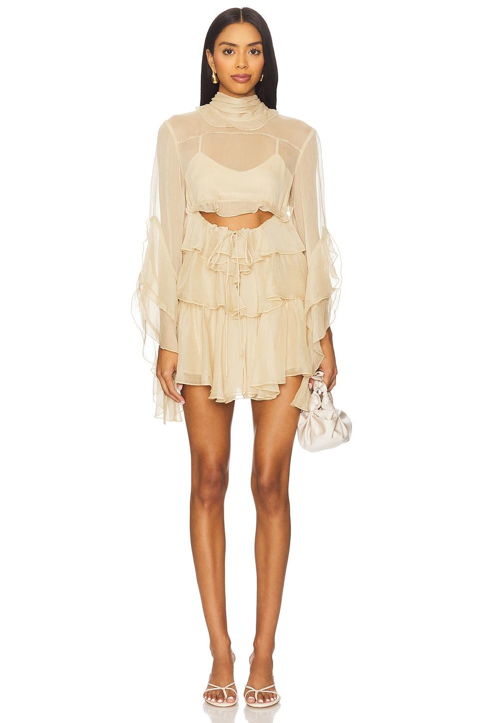 x revolve anyssa ruffle mini dress