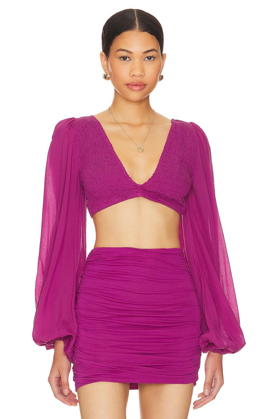 x revolve biru crop top