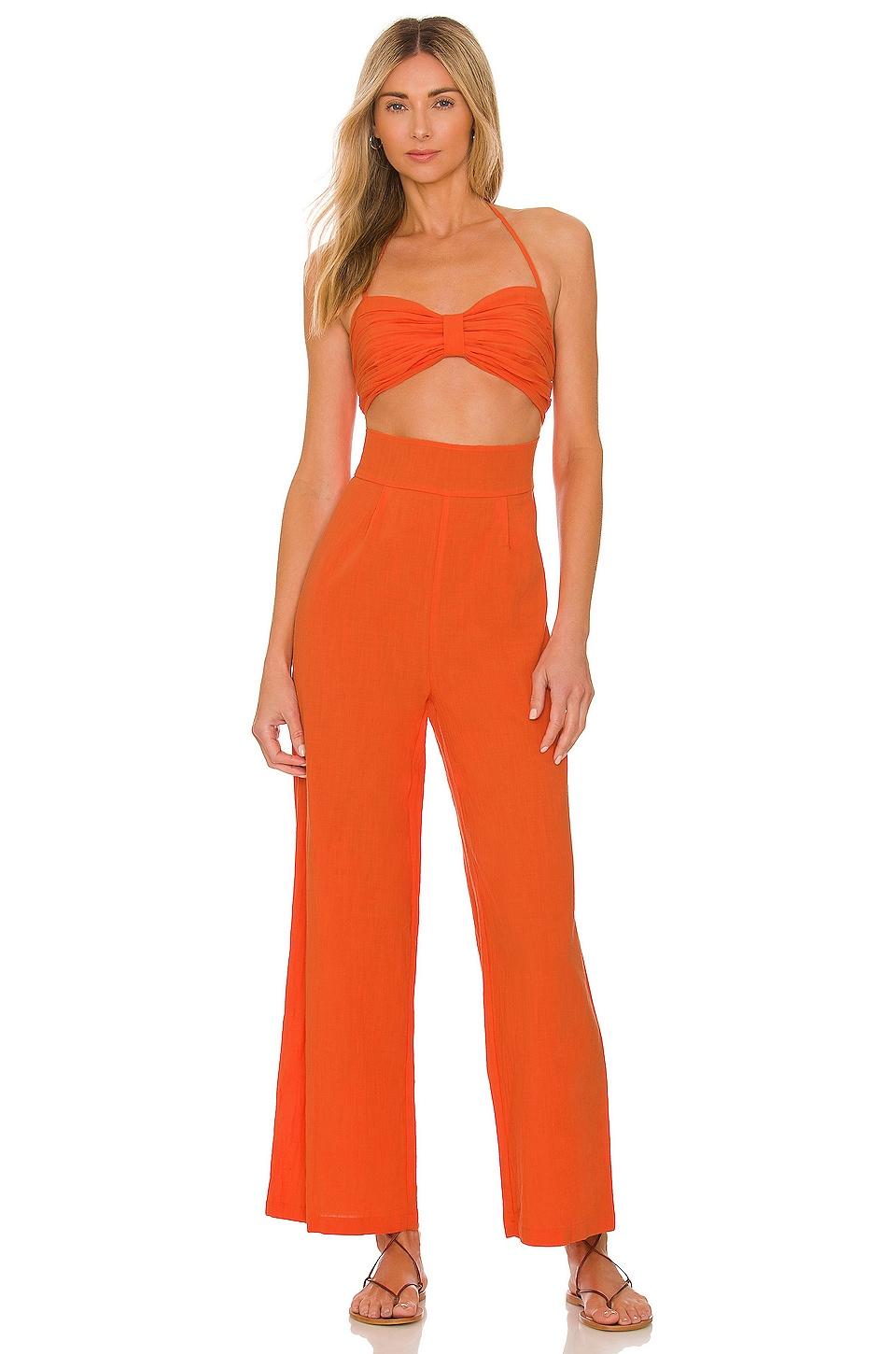 x revolve boat linen jumpsuit