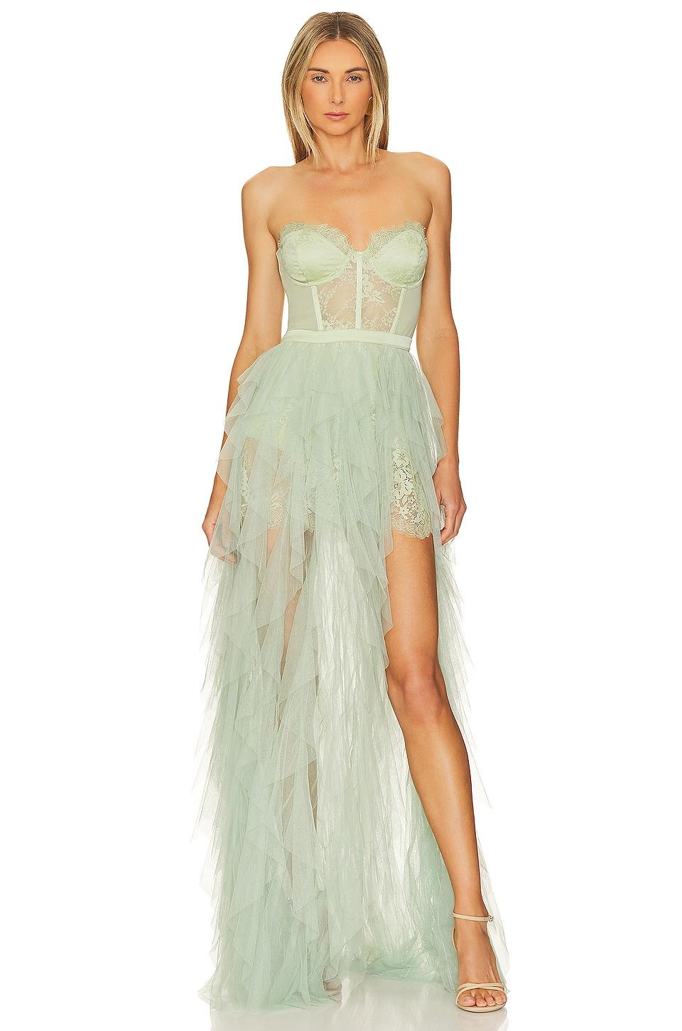 x revolve bustier gown