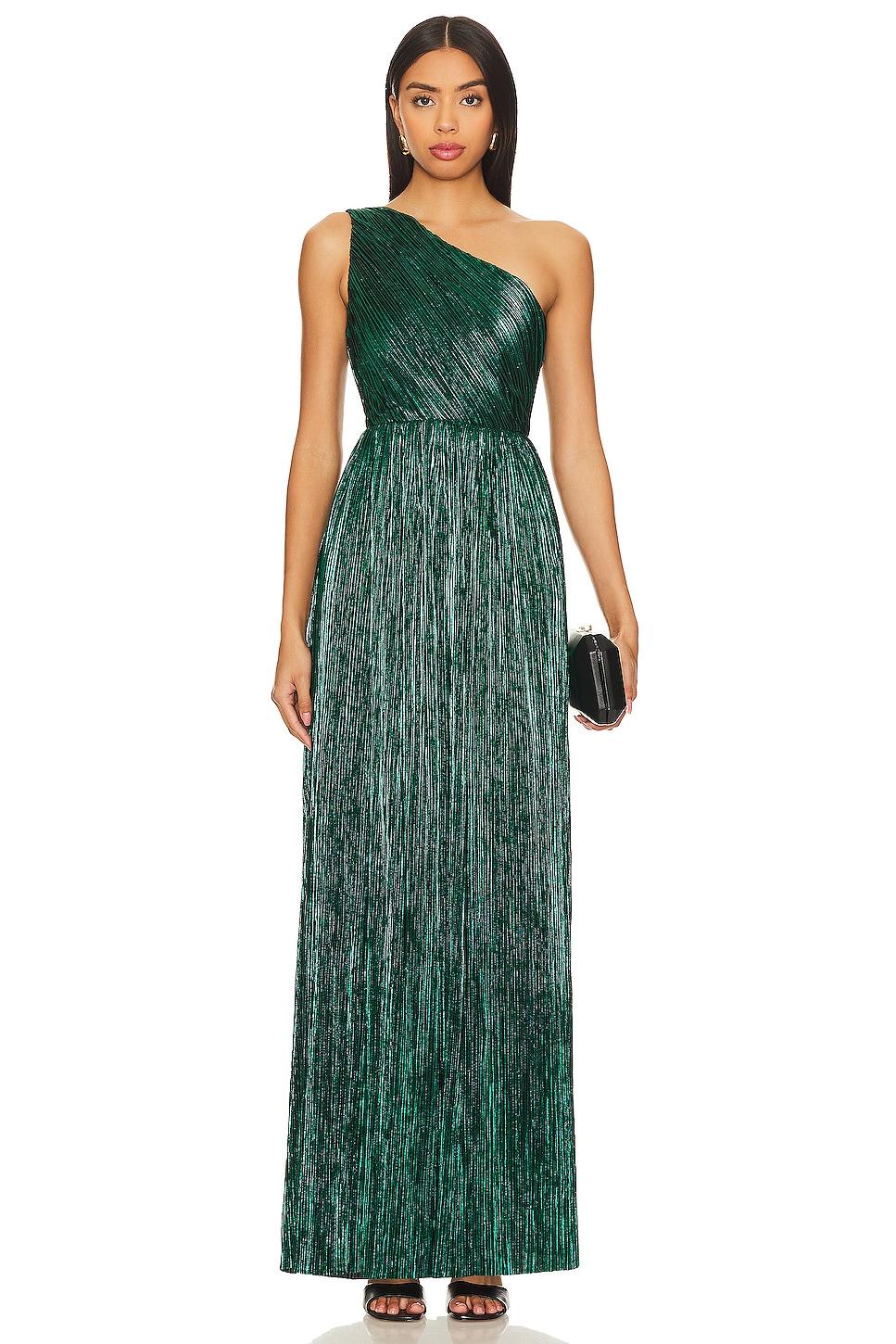 x revolve claire pleated gown