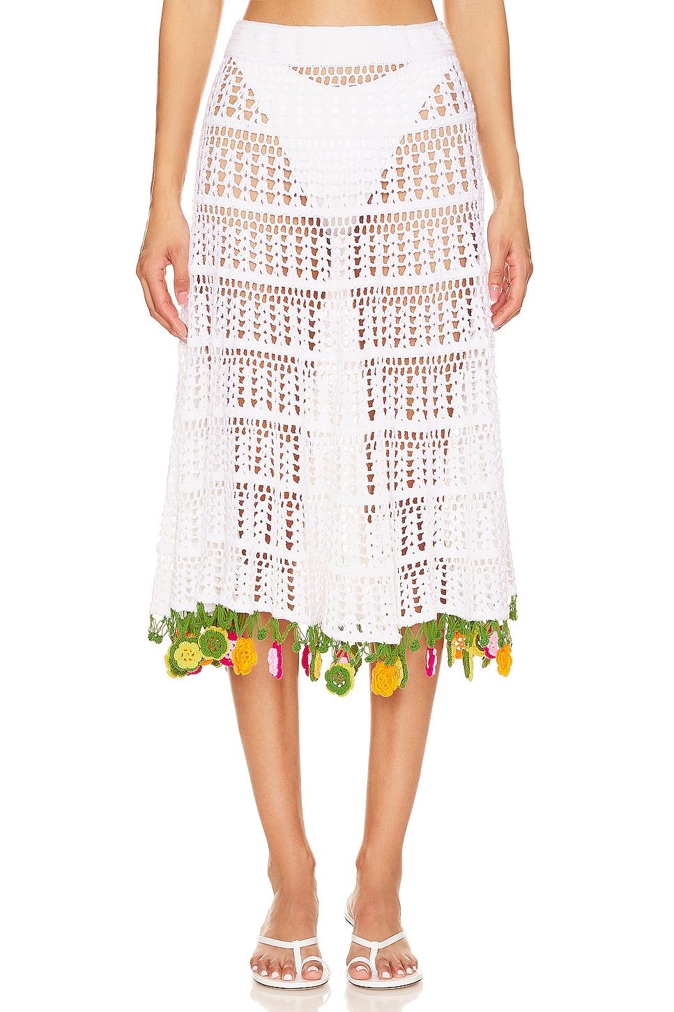 x revolve crochet midi skirt