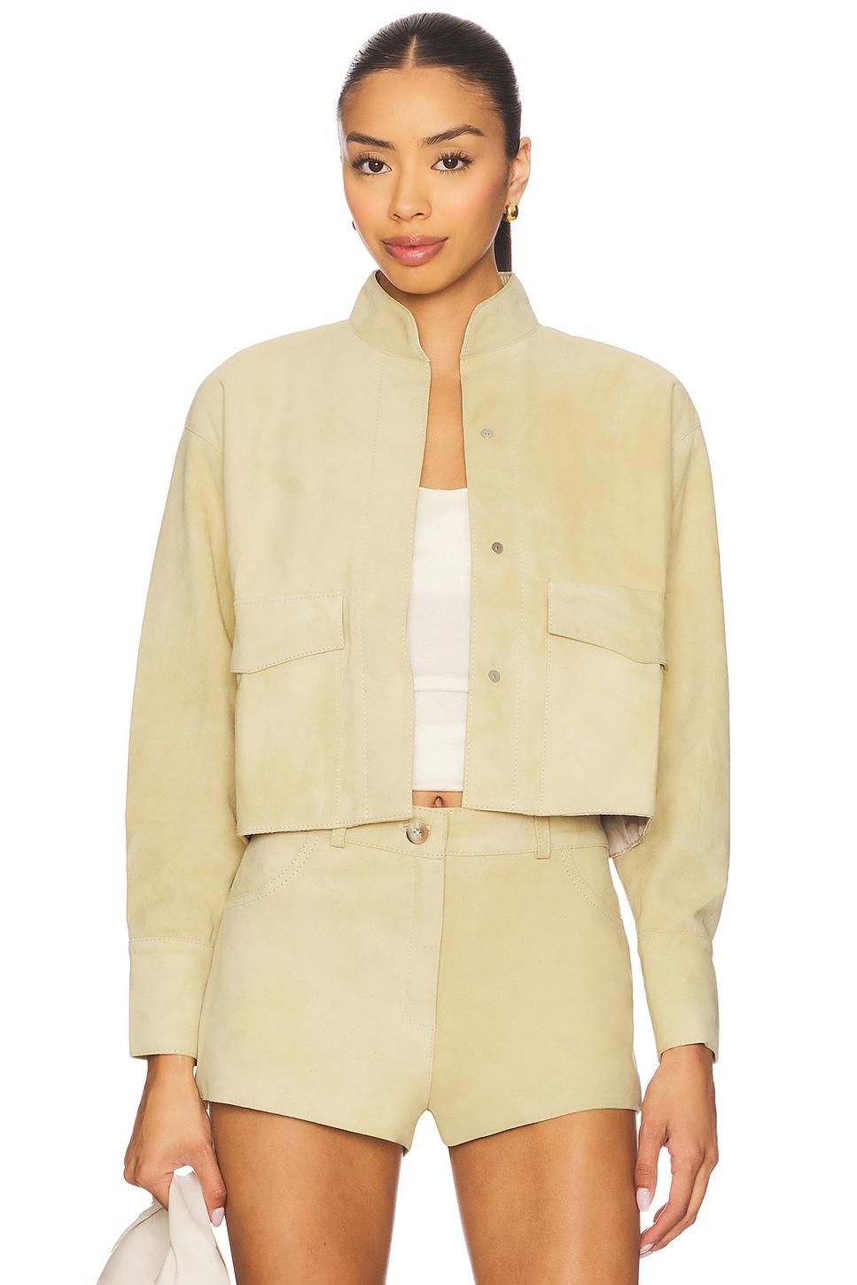 x revolve cropped suede jacket