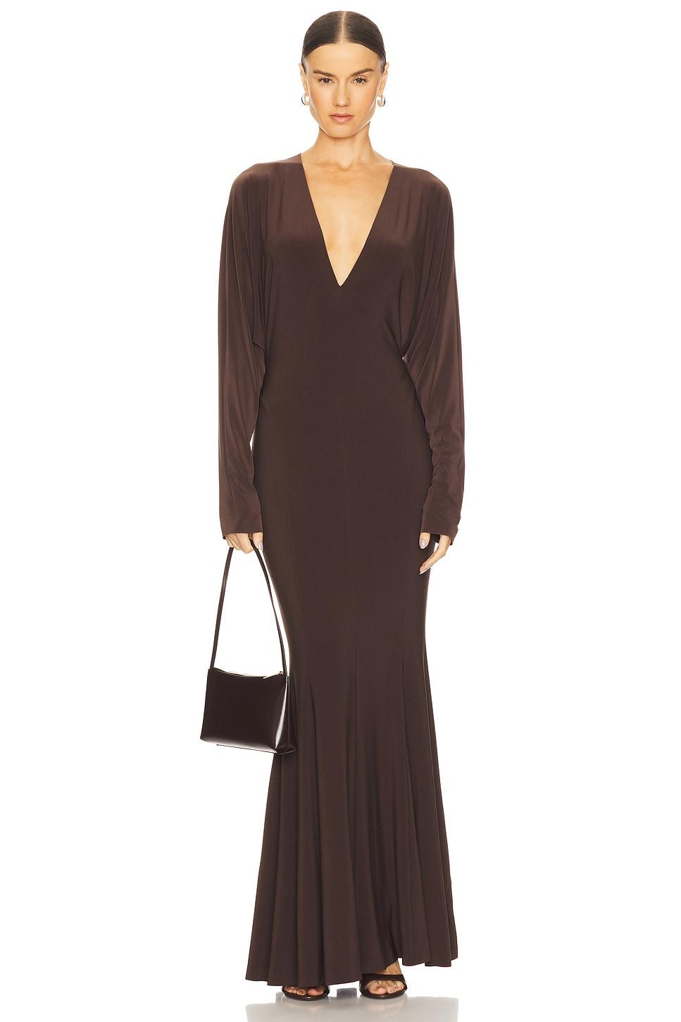 x revolve dolman v neck fishtail gown