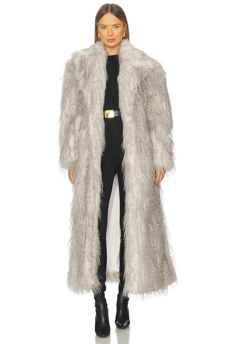 x revolve duke faux fur coat