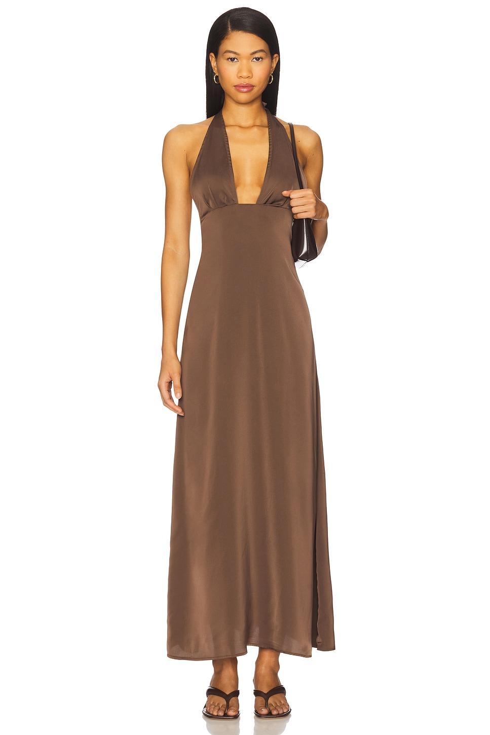 x revolve halter deep v maxi