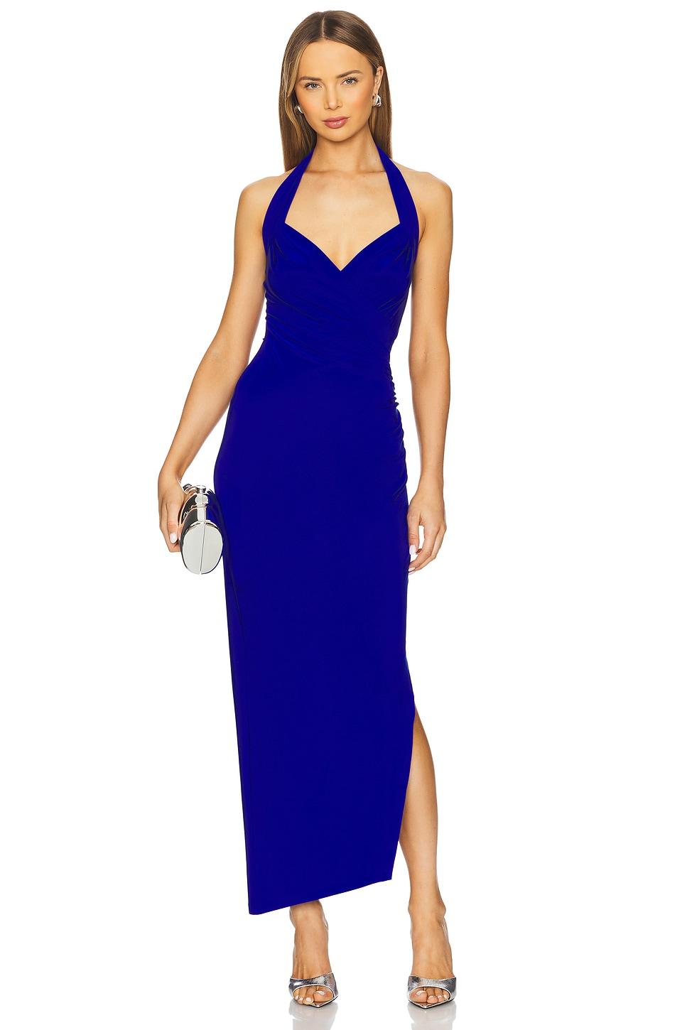 x revolve halter sweetheart side drape gown