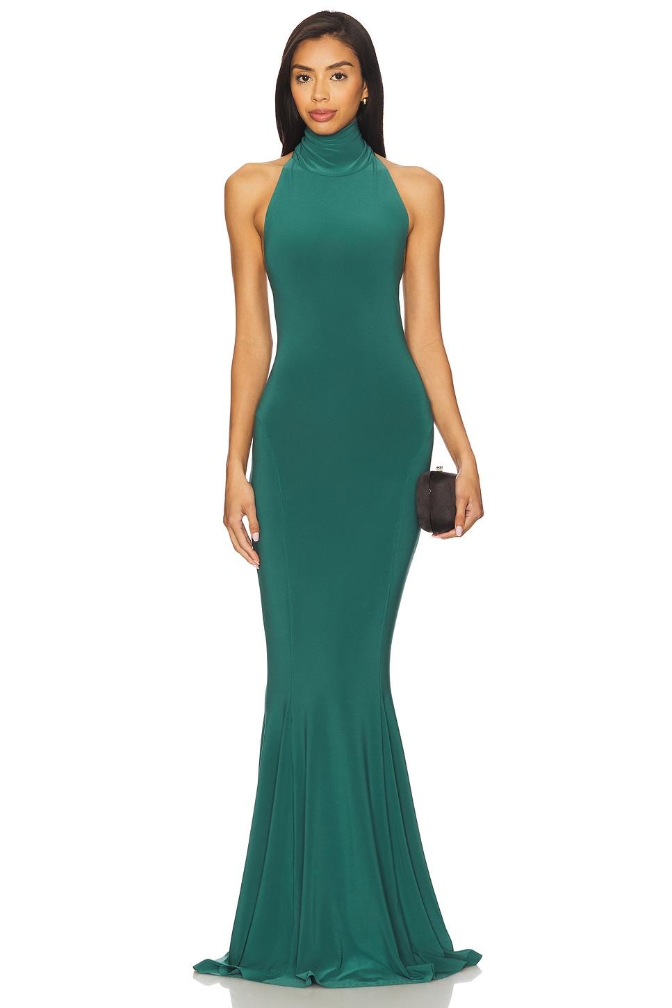 x revolve halter turtle fishtail gown