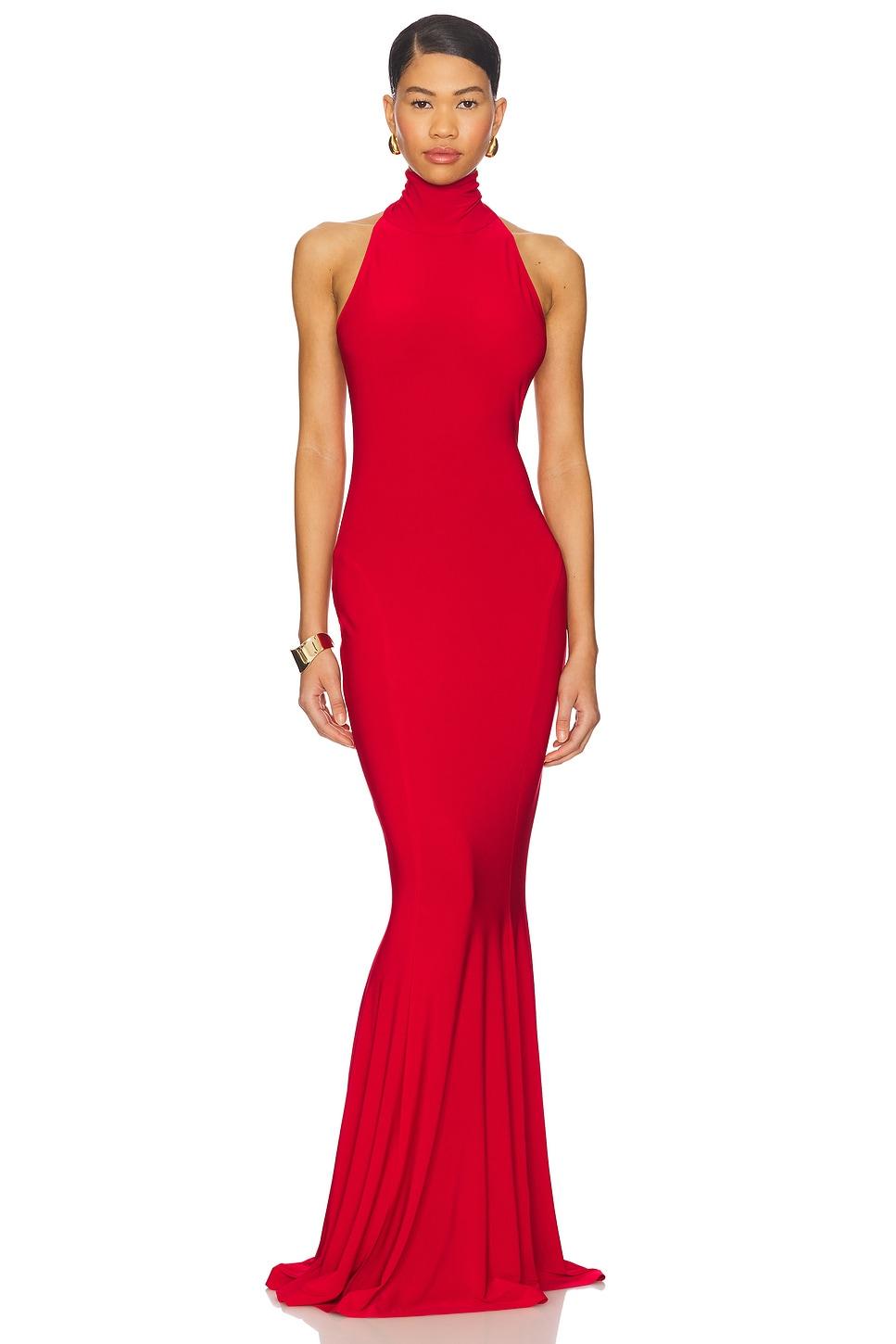 x revolve halter turtle fishtail gown