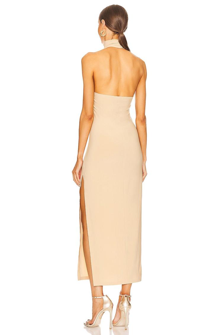 x revolve halter turtle side slit gown