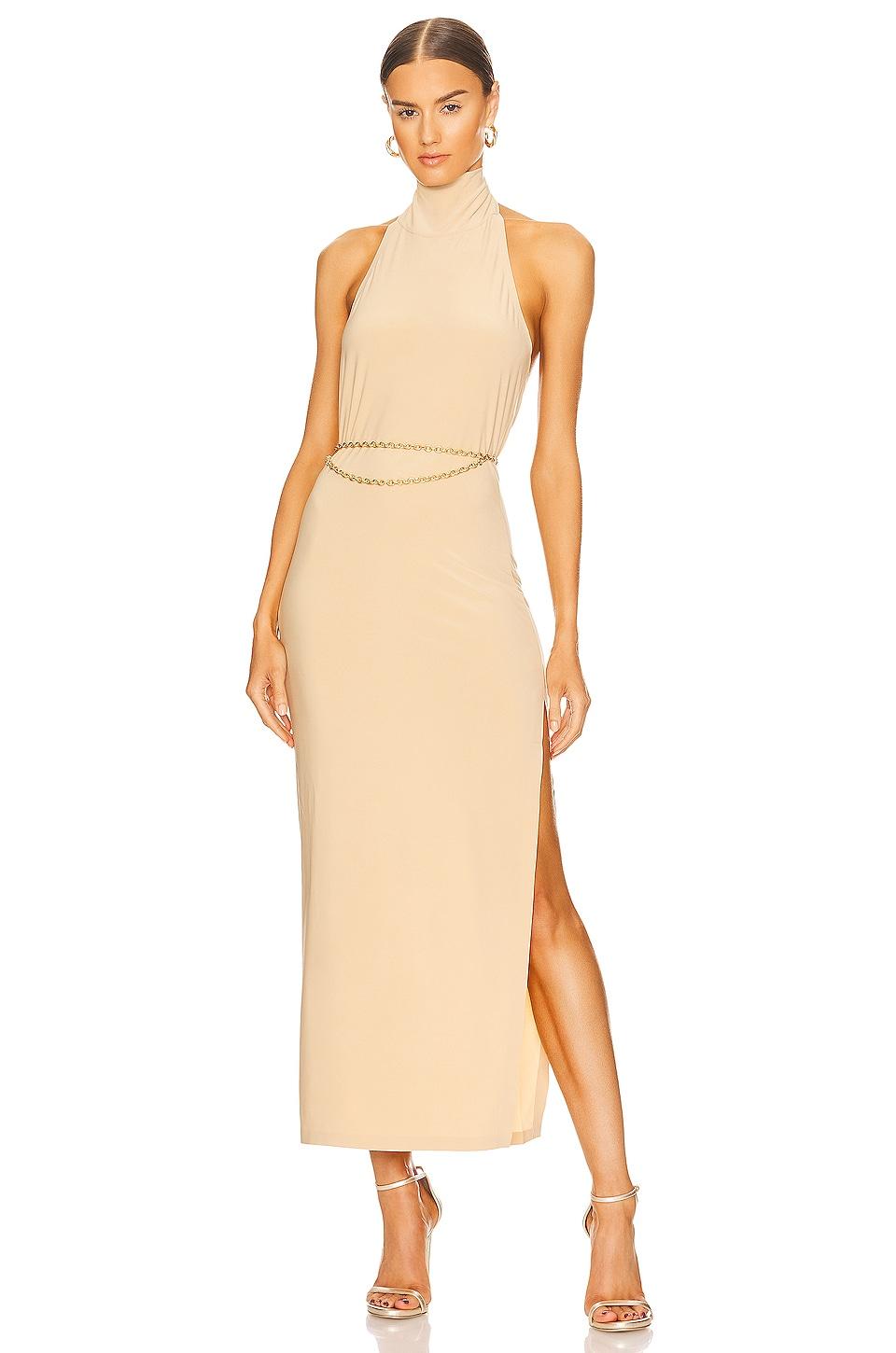 x revolve halter turtle side slit gown