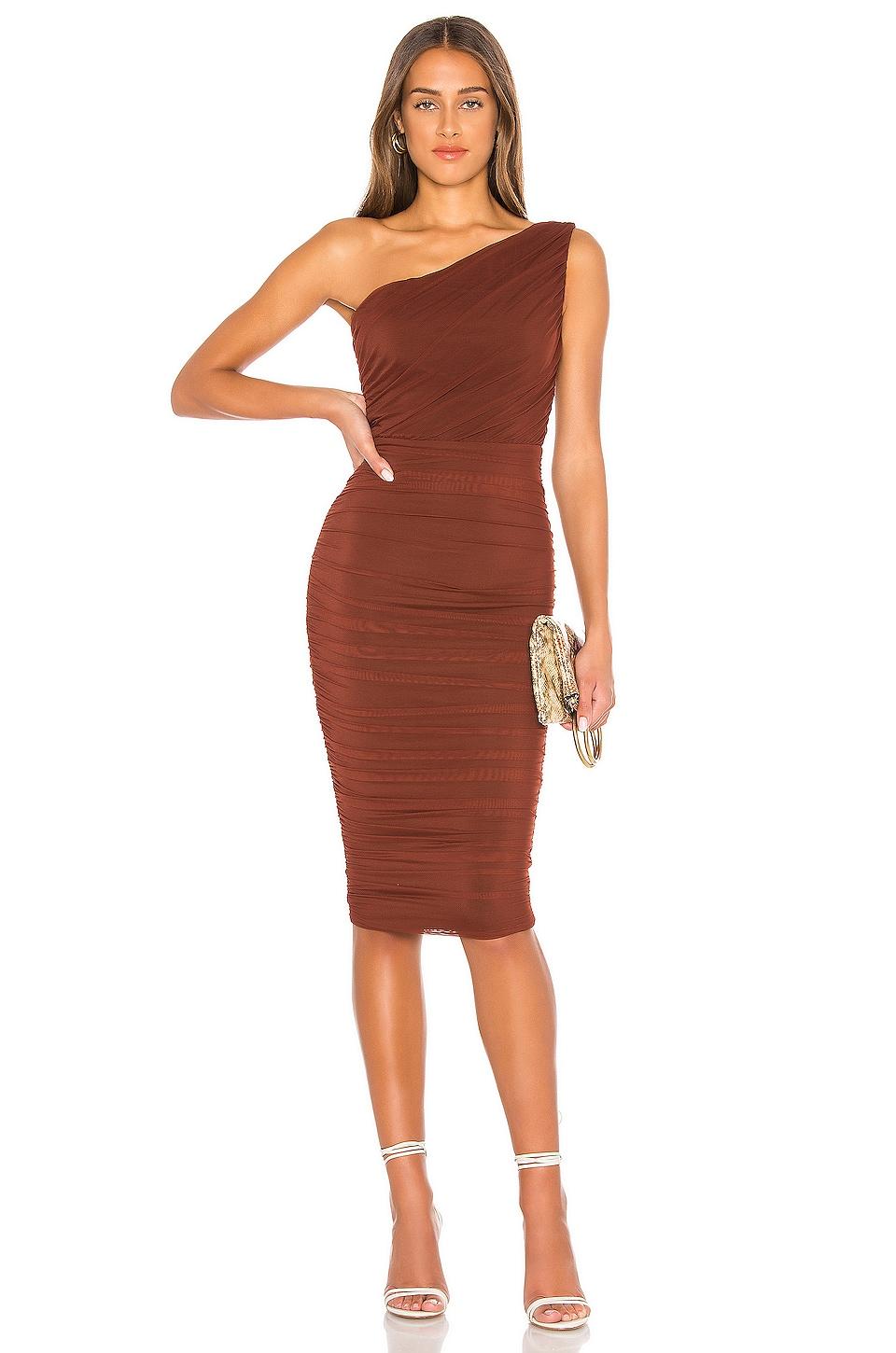 x revolve inspire one shoulder midi dress