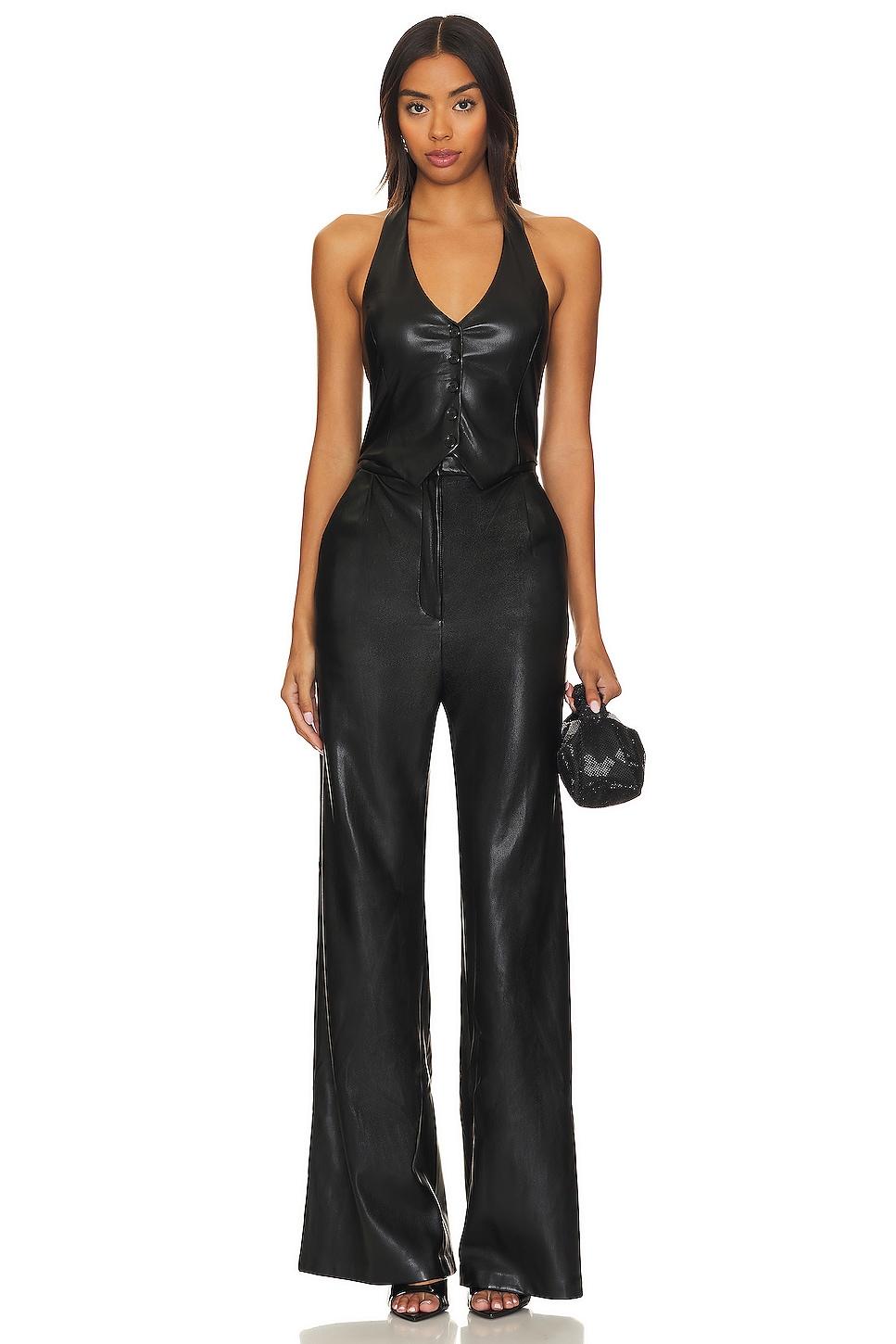 x revolve isadore faux leather jumpsuit