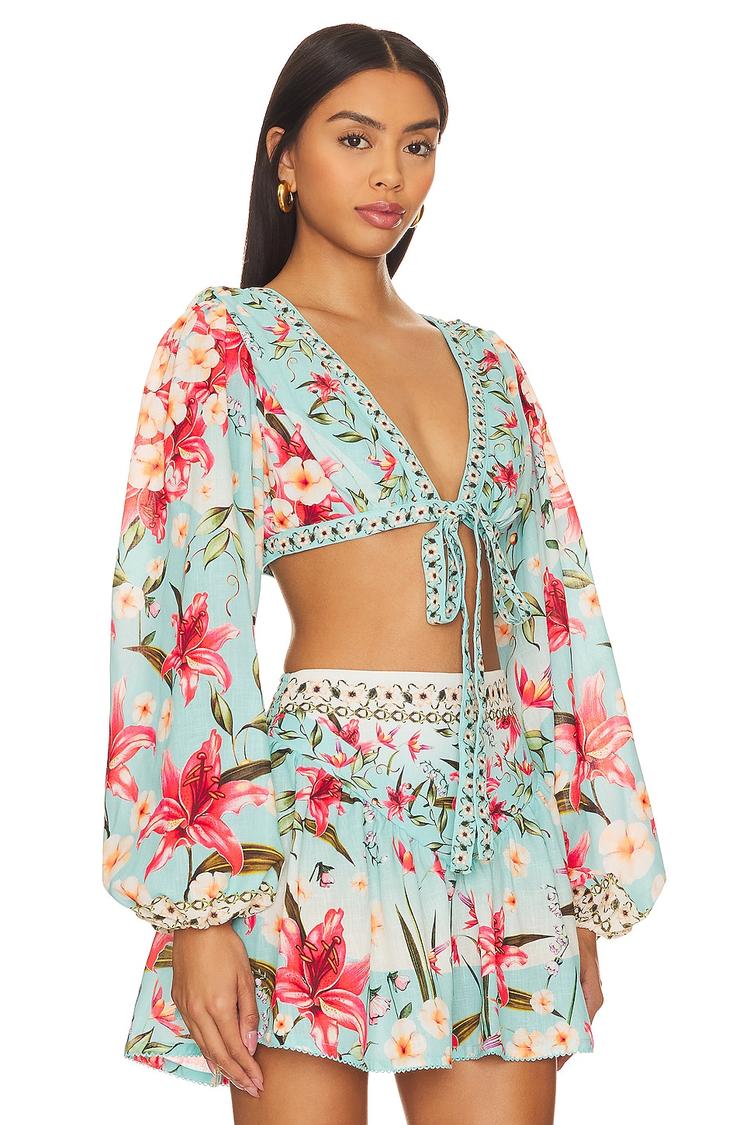 x revolve klemen tie front blouse