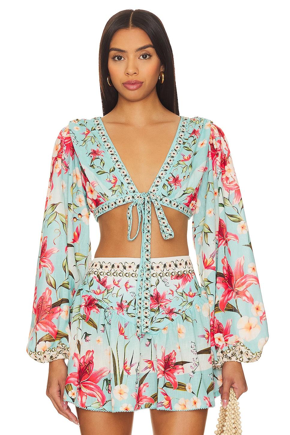 x revolve klemen tie front blouse