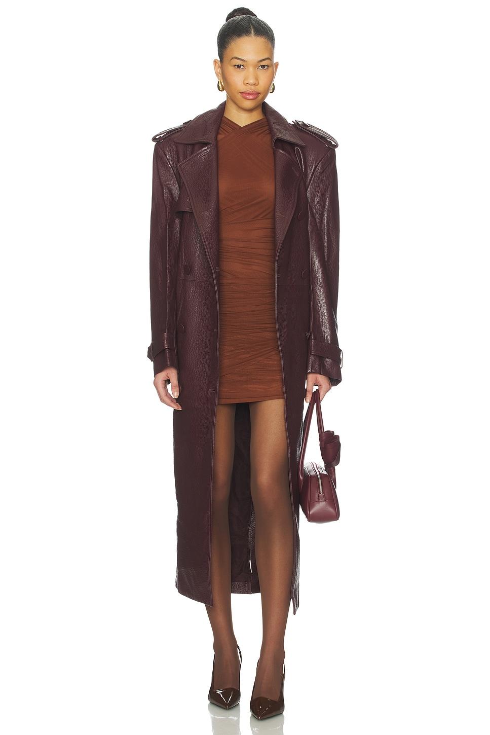 x revolve leather suede trench coat