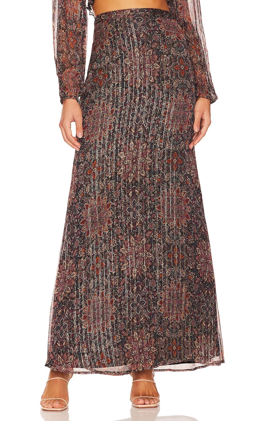 x revolve mareisa metallic maxi skirt