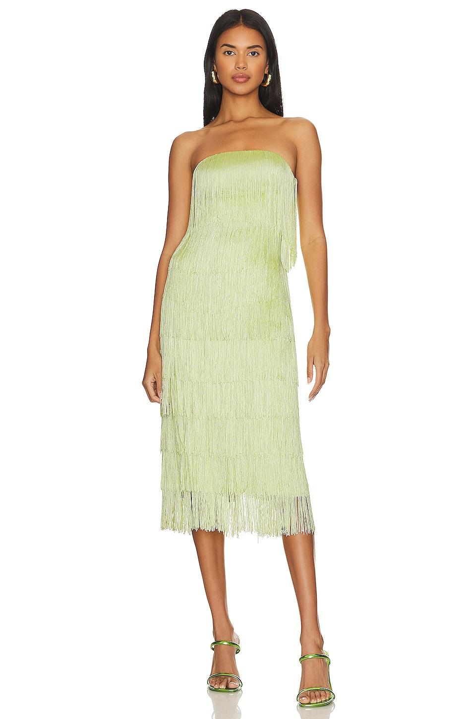 x revolve marquise fringe midi dress