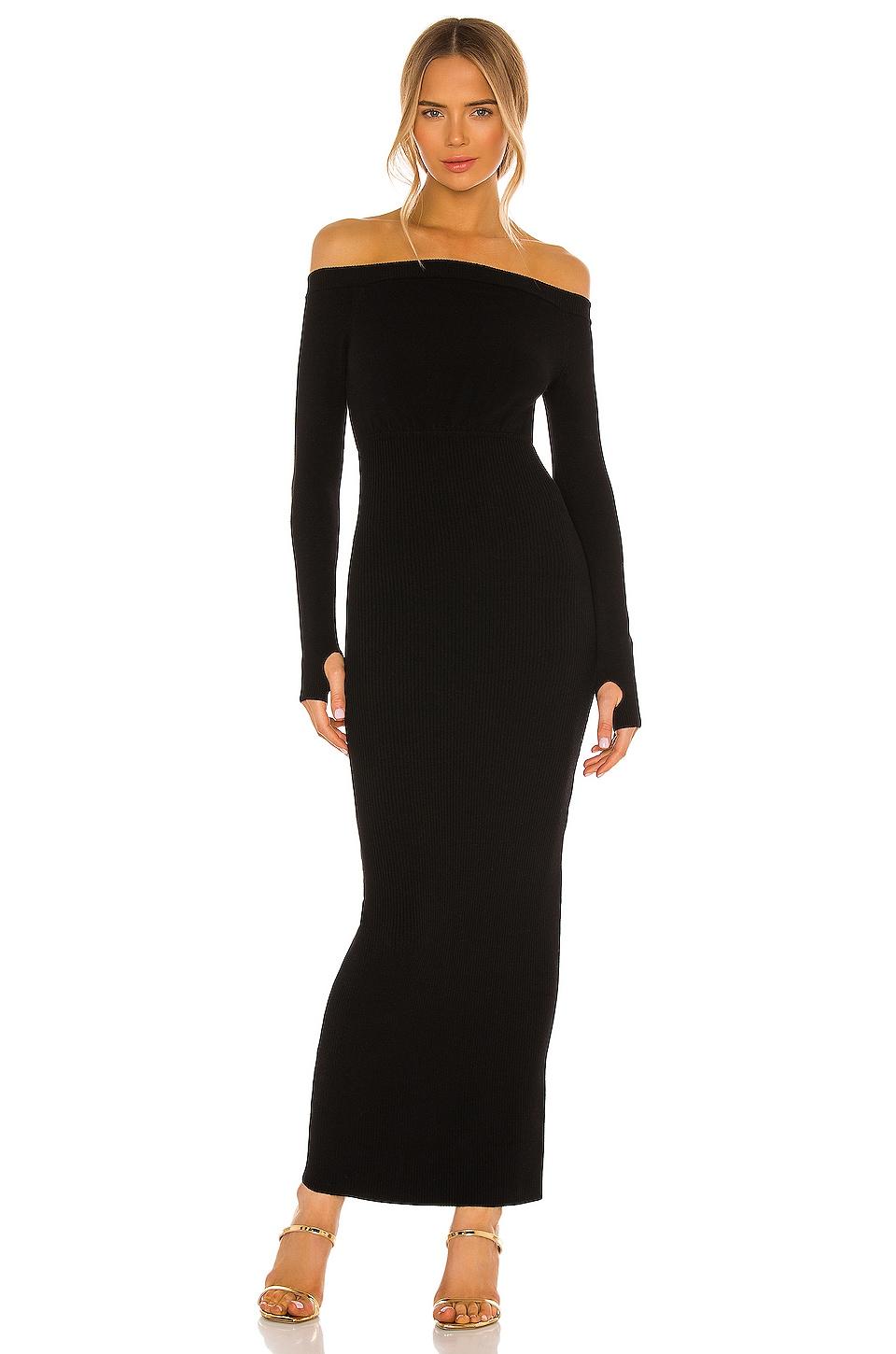 x revolve off shoulder bodycon maxi dress