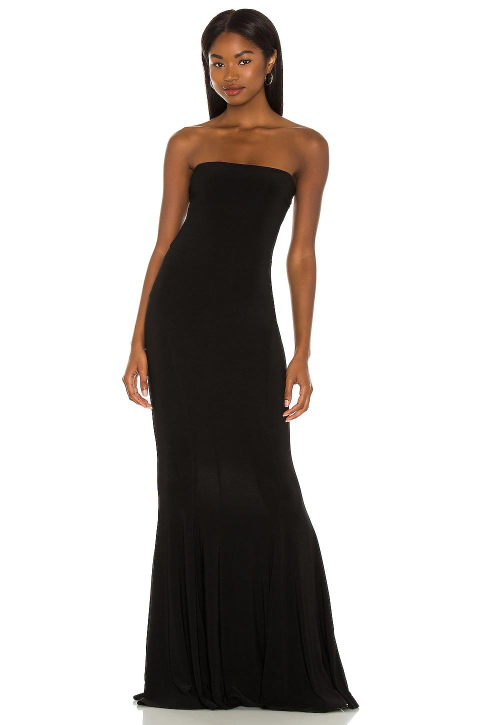 x revolve strapless fishtail gown