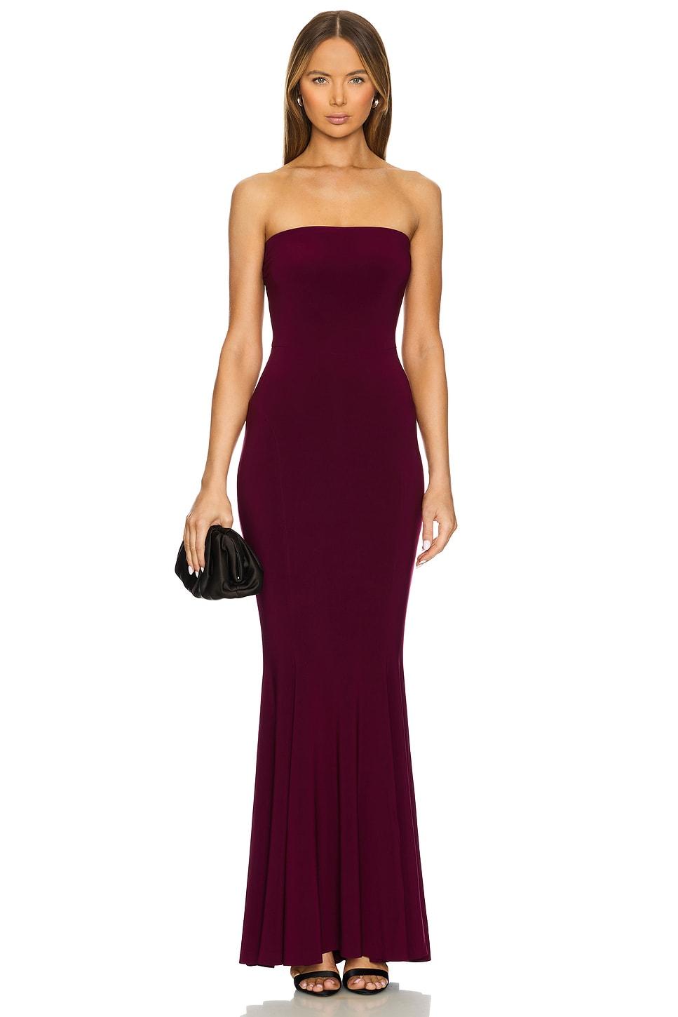 x revolve strapless fishtail gown