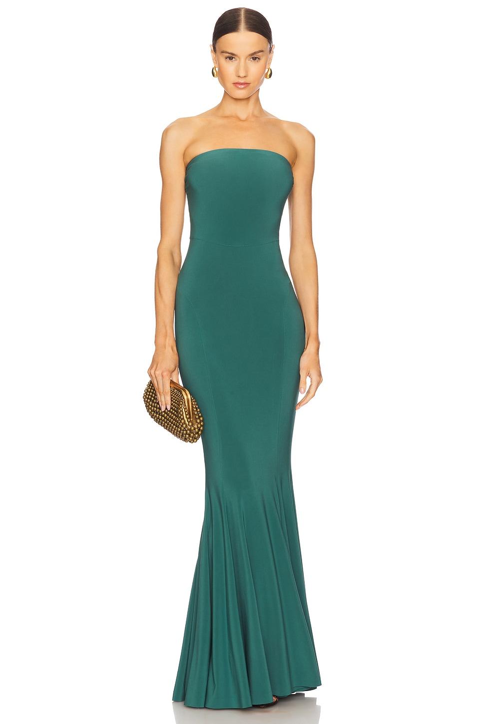 x revolve strapless fishtail gown