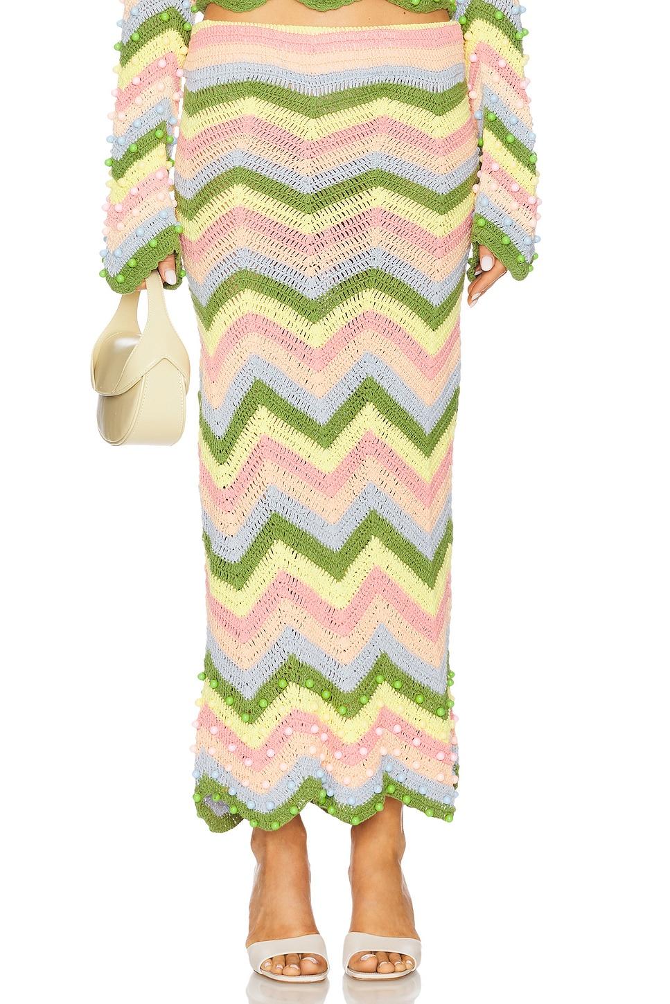 x revolve striped skirt