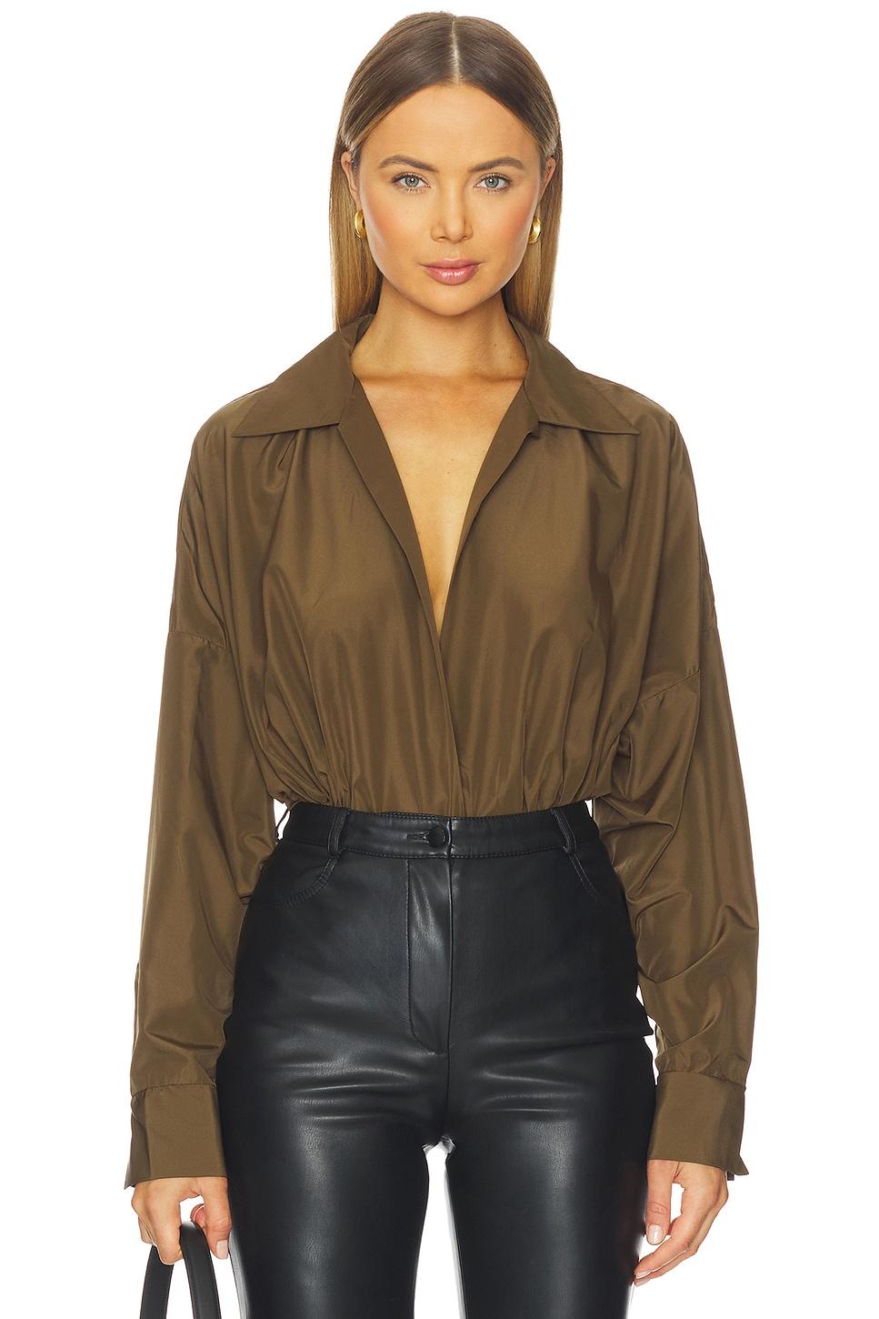 x revolve super oversized boyfriend shirt bodysuit