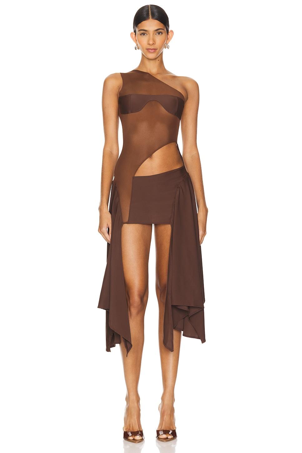 x revolve tricot mesh dress