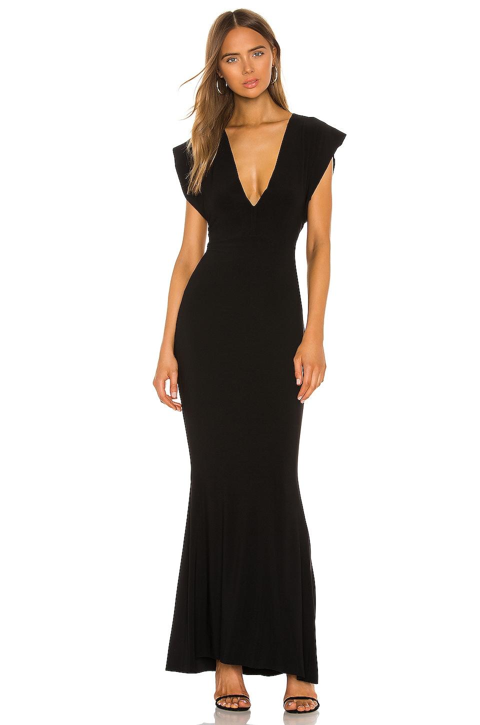 x revolve v neck rectangle gown