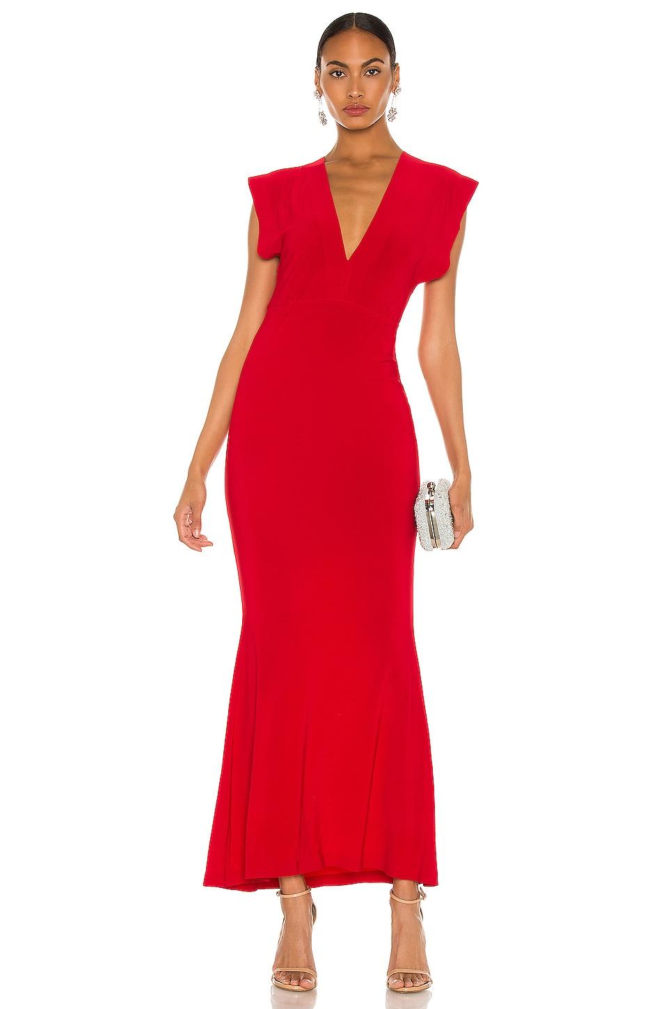 x revolve v neck rectangle gown