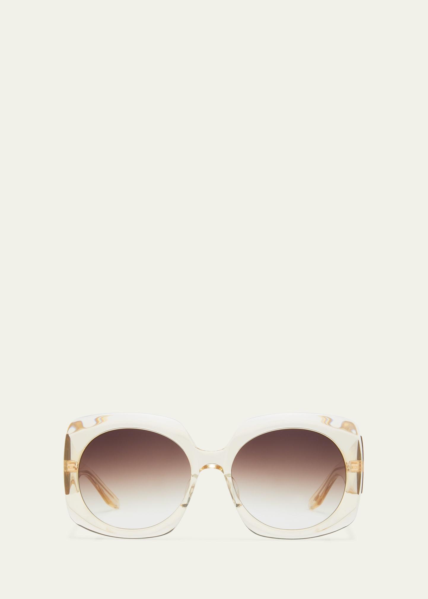 x sarah hoover delia champagne acetate square sunglasses