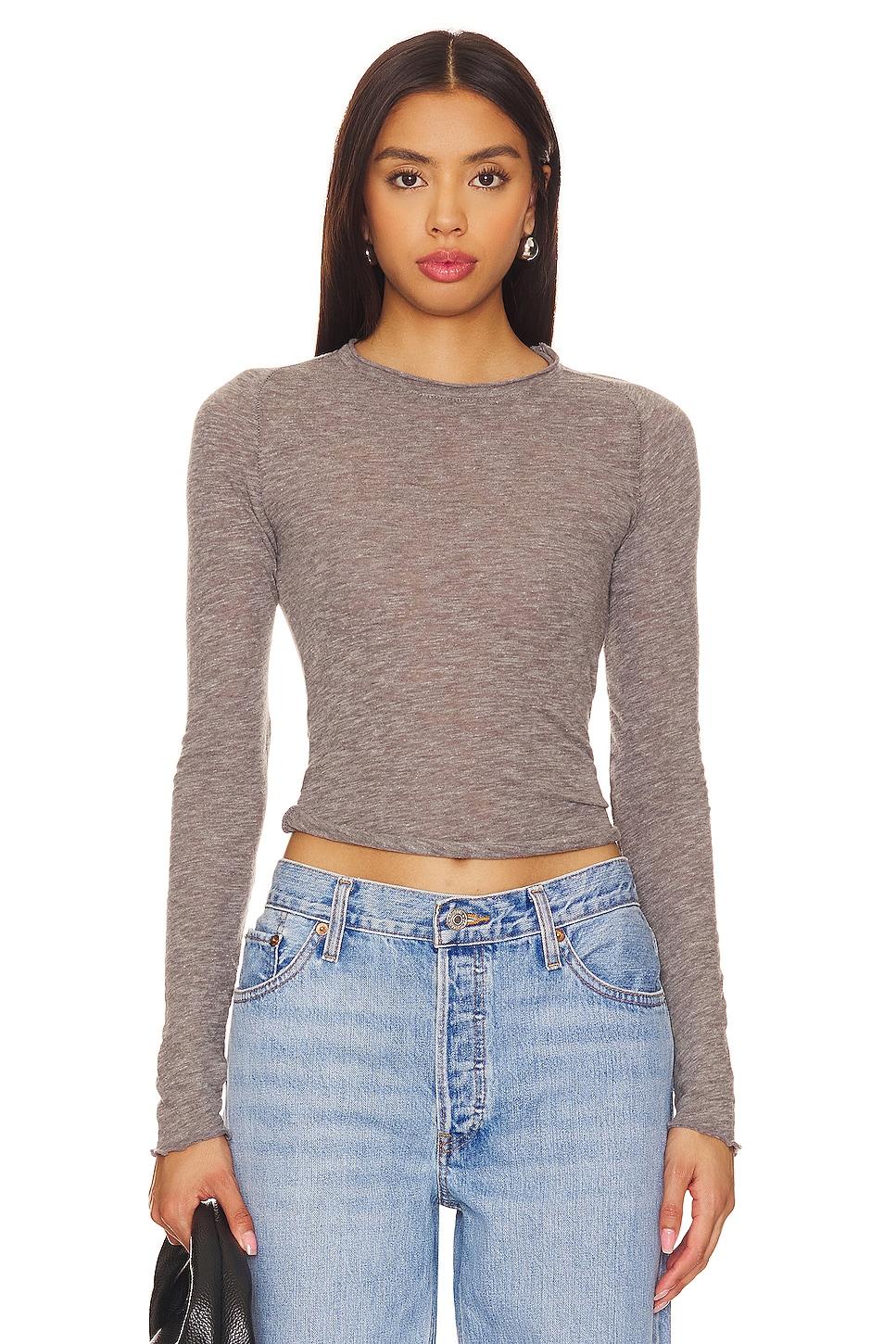 x we the free be my baby long sleeve in heather grey