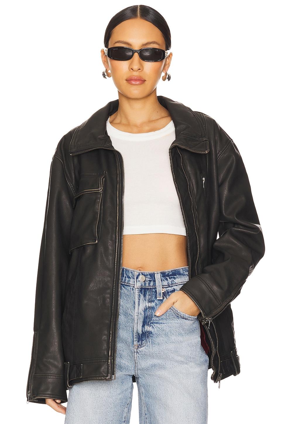 x we the free buckle up faux leather jacket