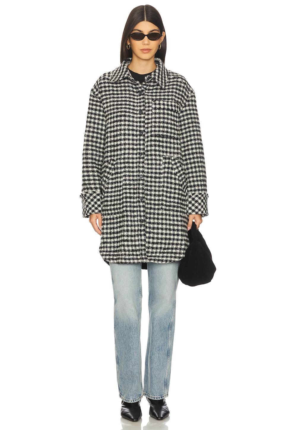 x we the free get around houndstooth shirt in black & white