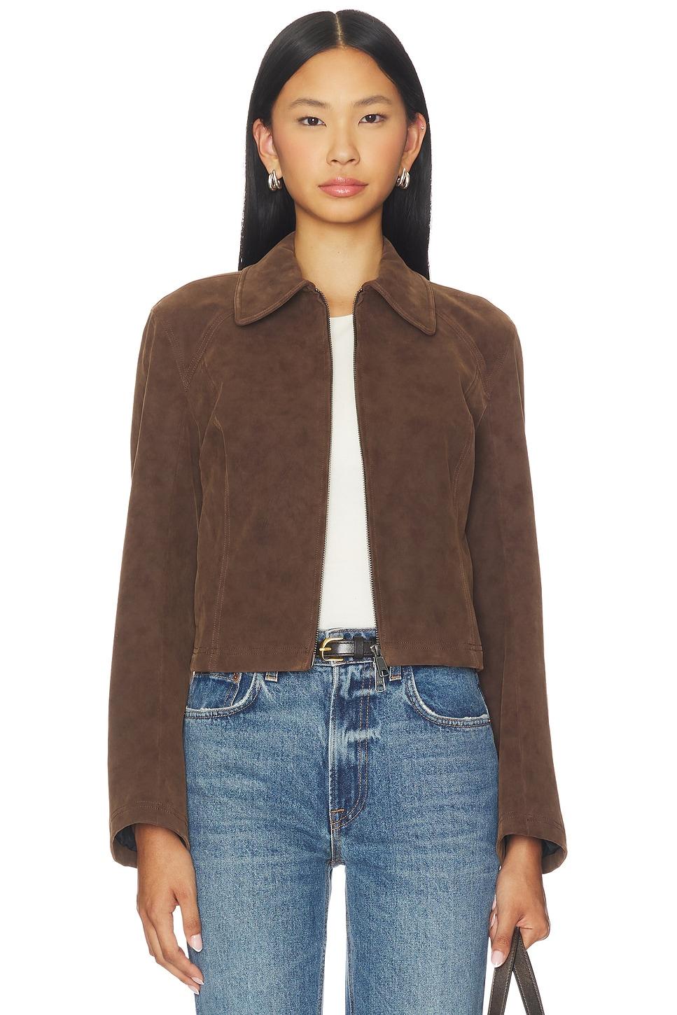x we the free river faux suede jacket in double espresso