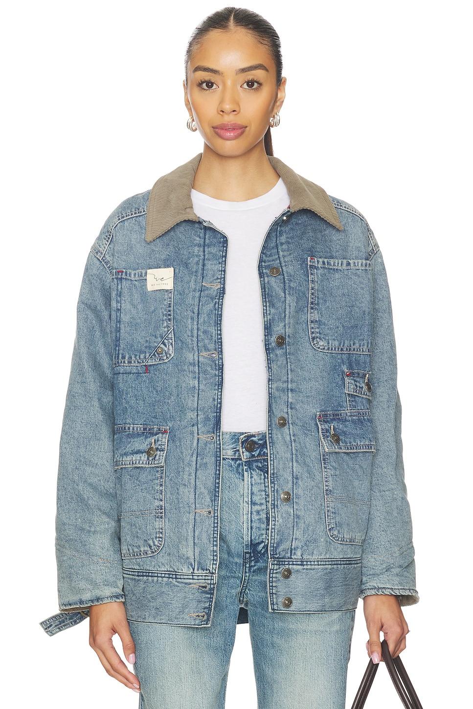 x we the free sweet talk denim barn coat in centurt wash