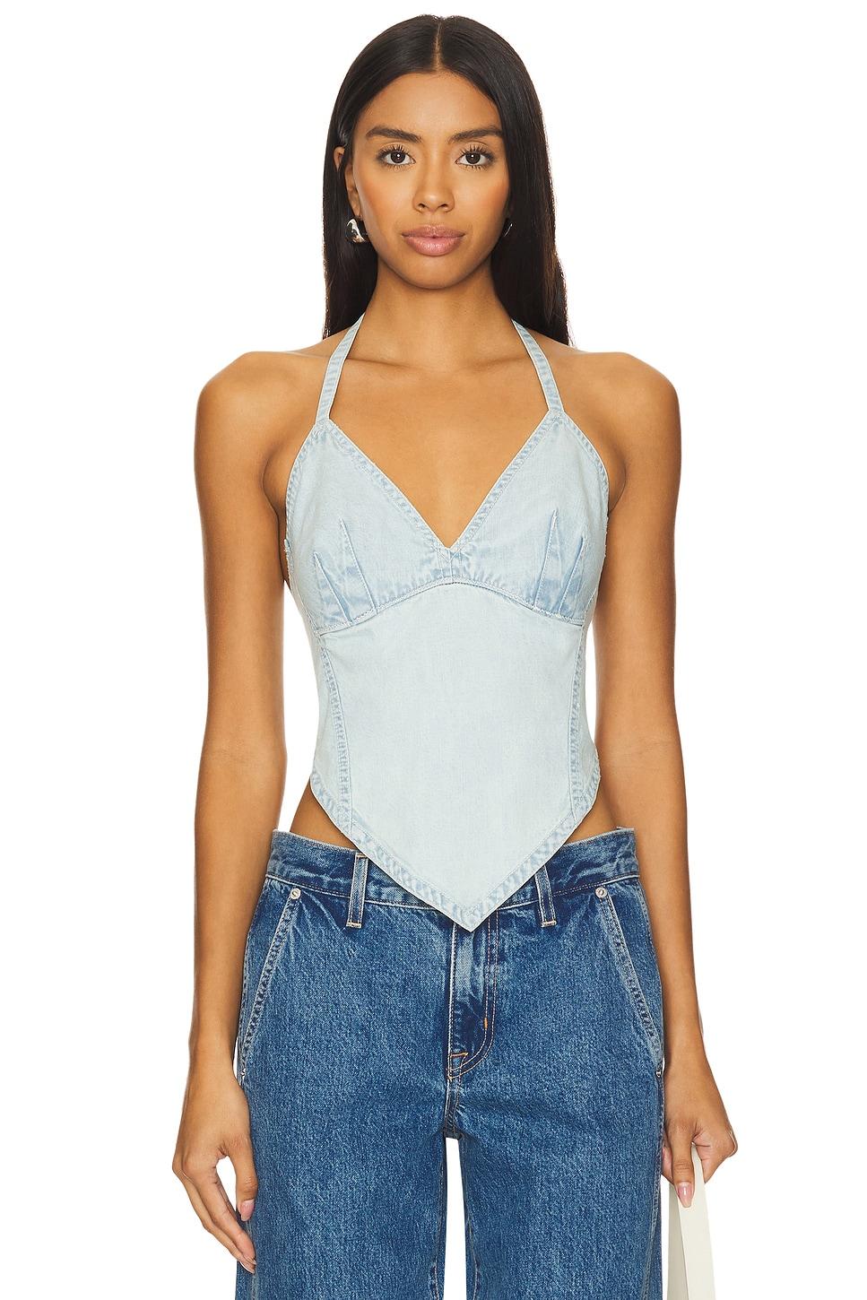 x we the free x revolve aurora denim halter