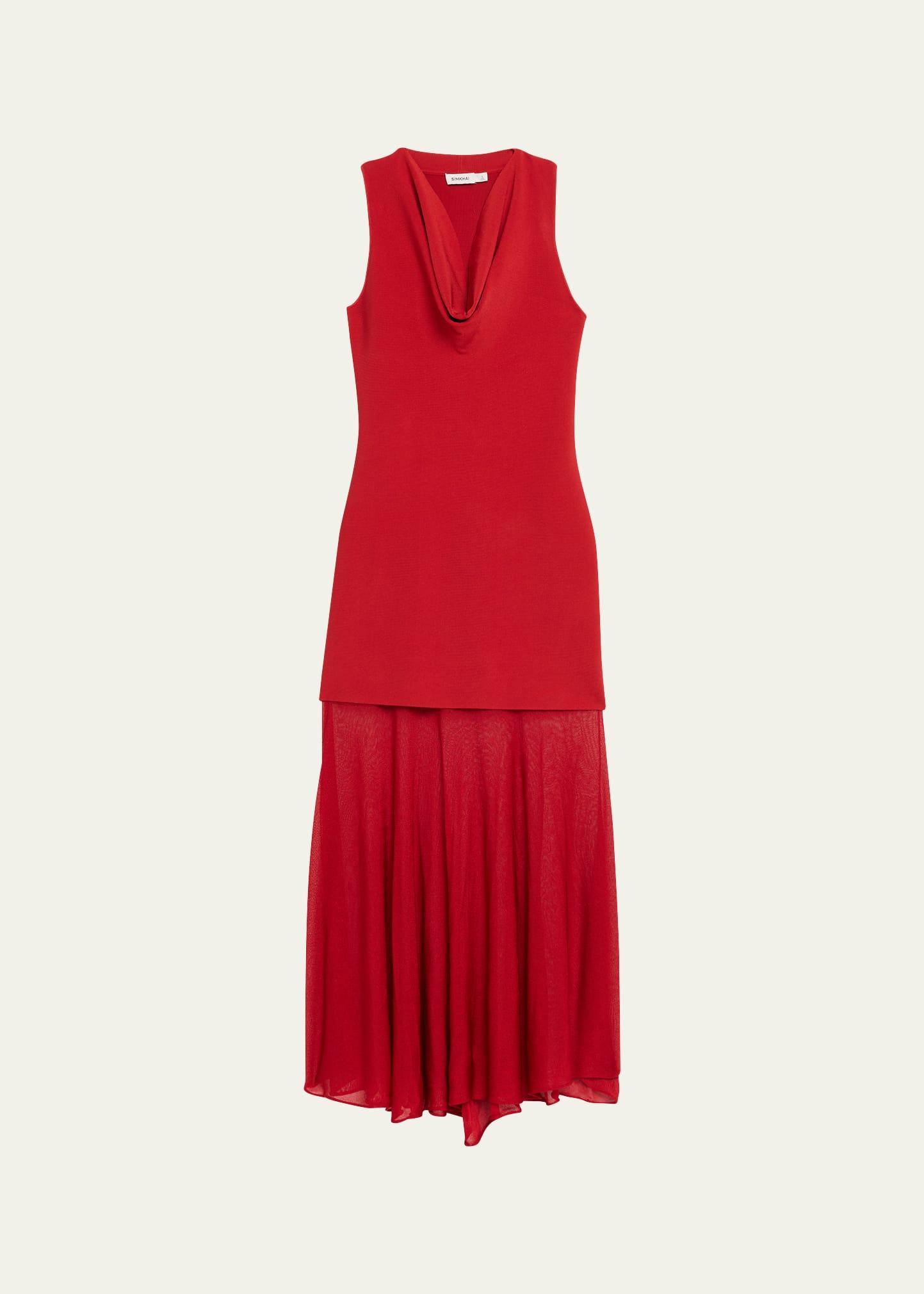 xena sleeveless halter maxi dress