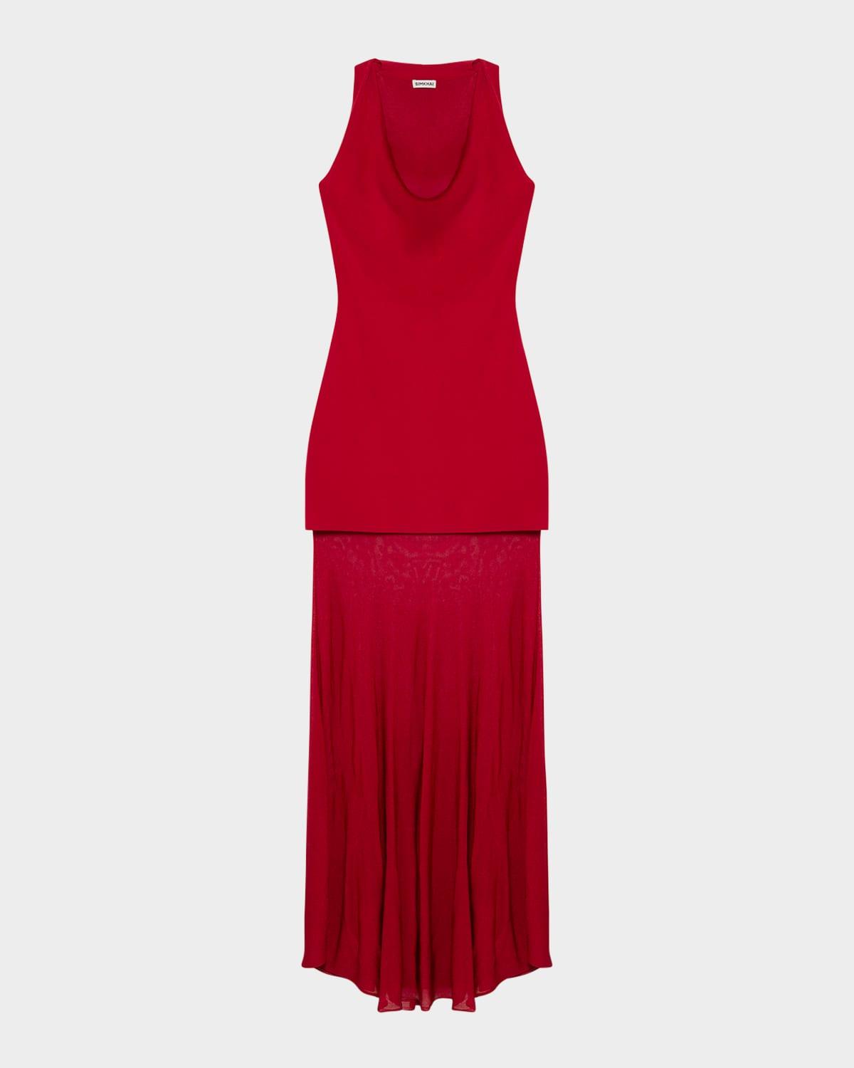 xena sleeveless halter maxi dress