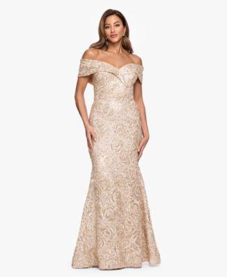 xscape womens off the shoulder ball gown