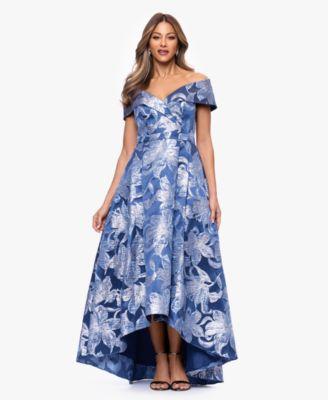 xscape womens off the shoulder v neck gown