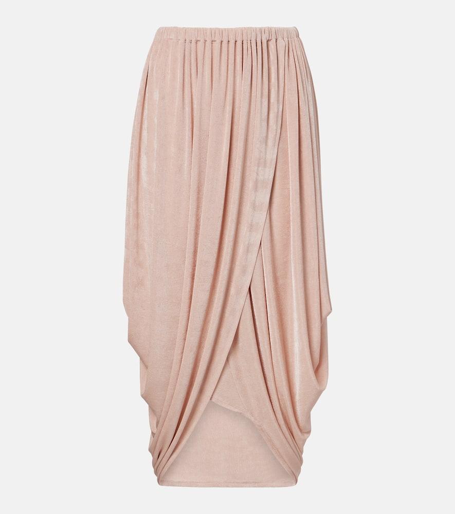 xu zhi asymmetric draped midi skirt