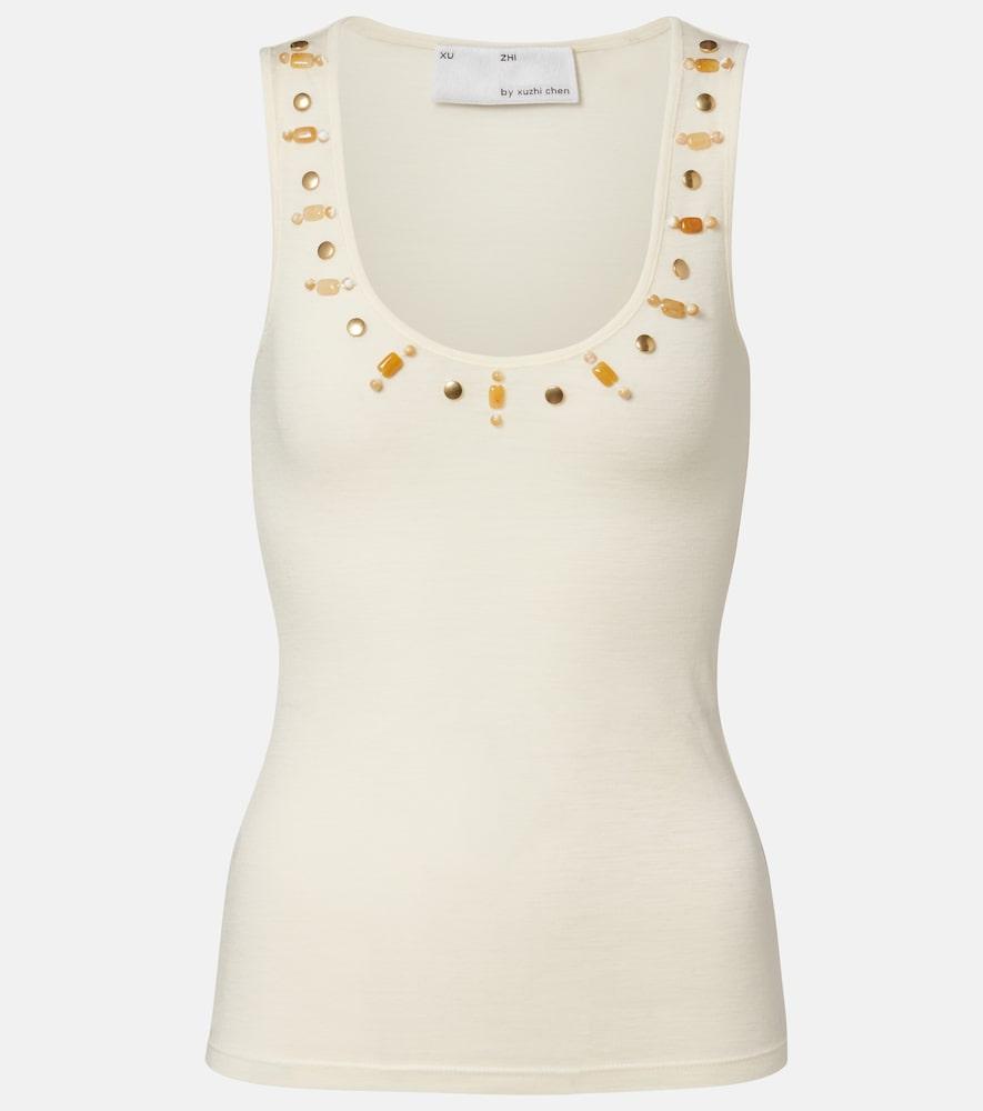 xu zhi beaded wool tank top