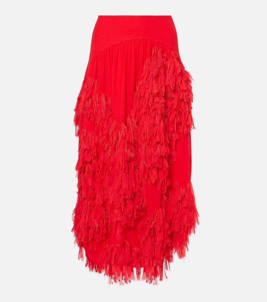 xu zhi draped chiffon midi skirt