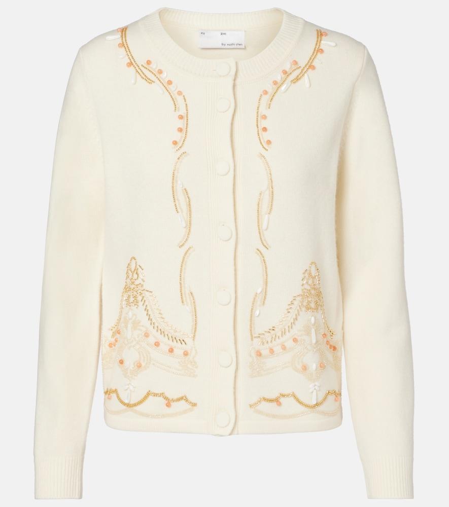 xu zhi embellished wool cardigan